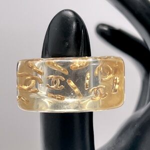 Chanel Lucite Signate Ring